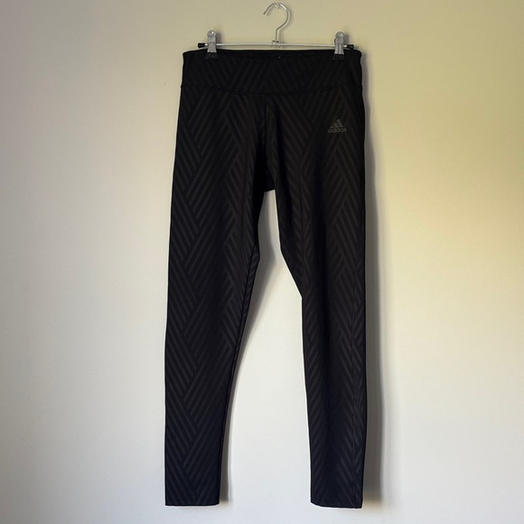 Adidas Black Chevron CLIMALITE Leggings size small - Picture 2 of 6